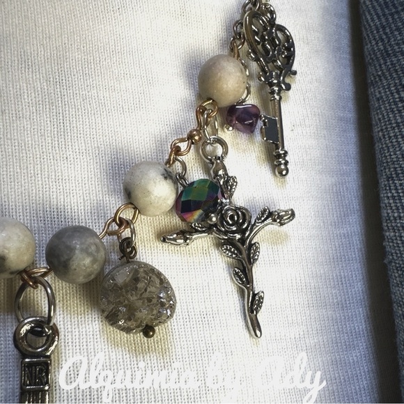 Alquimia Silver and Red Charm Necklace - Picture 4 of 5
